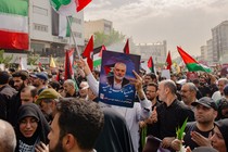 Iranians attend a funeral procession for the Hamas leader Ismail Haniyeh in Tehran on August 1.