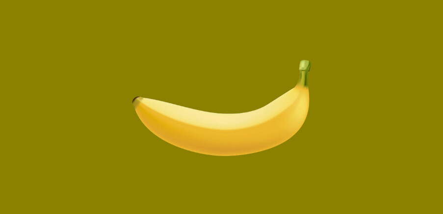 Just a banana on a green background, from the game Banana