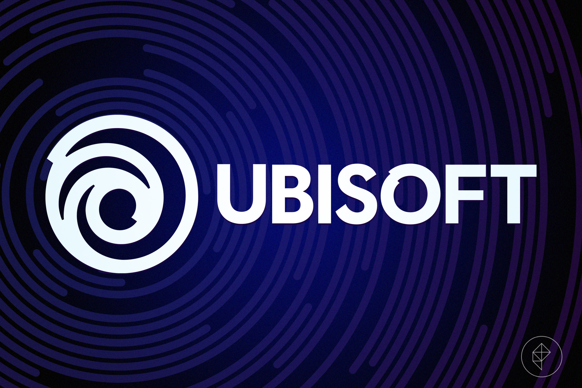 The Ubisoft logo on a background of spirals