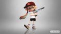 Promotional image of an Inkling girl posing with the N-ZAP '85.