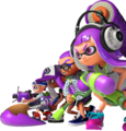 Official art of a team of Inklings - the third one is holding the Inkbrush.