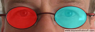 Anaglyph lens glasses for viewing 3D TV.