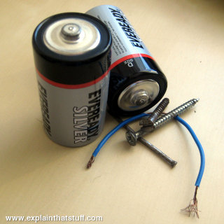 Parts needed for making your own electromagnet.