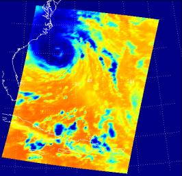 NASA JPL satellite image of Hurricane Isobel, 2003.