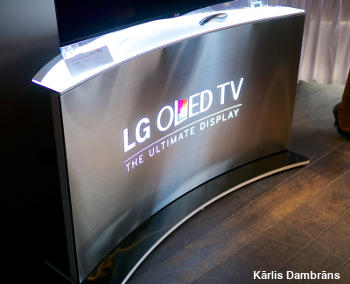 Curved-screen LG OLED TV.