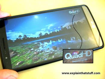 A QuadHD LG G3 smartphone screen