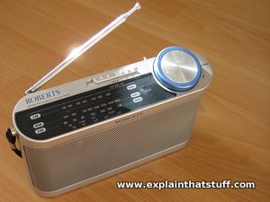 Gray plastic Hitachi transistor radio