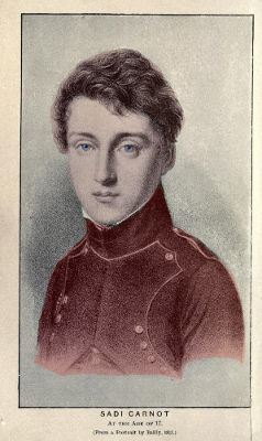 Colored black and white photo of Nicolas Sadi Carnot aged 17