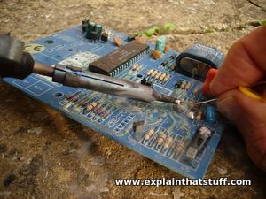 Soldering an electronic circuit board