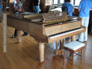 A Steinway grand piano at Lanhydrock, Cornwall