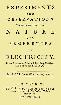 Experiments and Observations Tending to Illustrate the Nature and Properties of Electricity. Cover of a book by William Watson