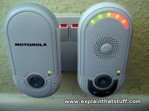 A Motorola wireless intercom baby monitor.