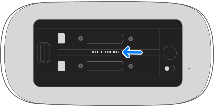 Magic Mouse serial number location diagram