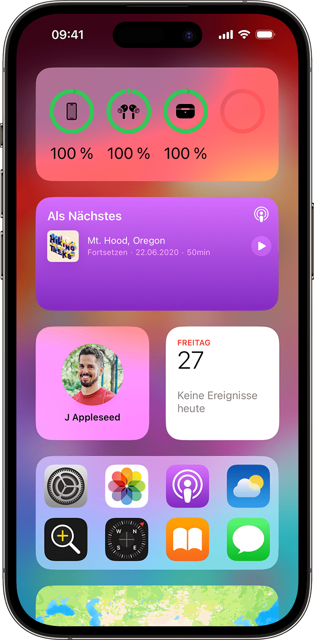 Batterieladung in Prozent mit dem Batterie-Widget auf dem iPhone überprüfen