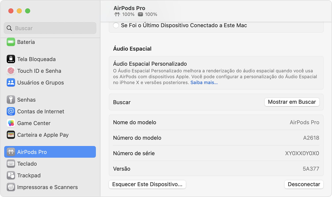 Ajustes do Sistema no Mac