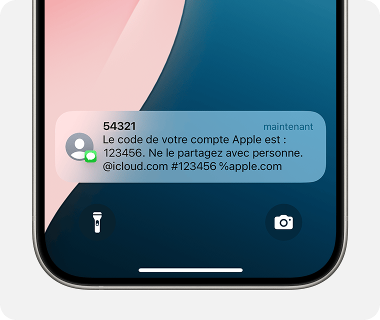 Un code de validation s’affiche sur l’iPhone de confiance