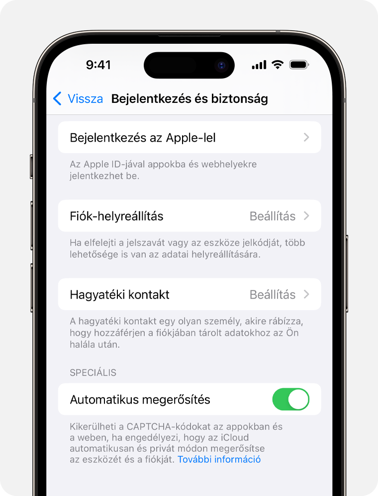 Egy iPhone képernyője, amelyen egy Hagyatéki kontakt hozzáadása látható