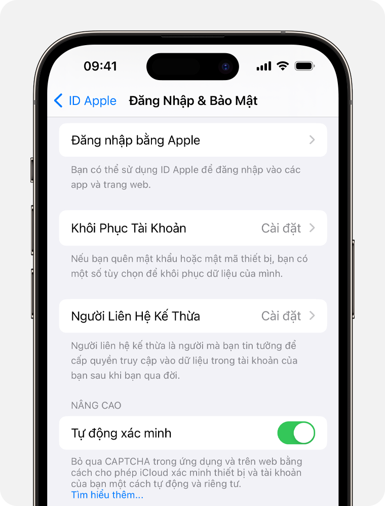 Màn hình iPhone hiển thị cách thêm Liên hệ kế thừa