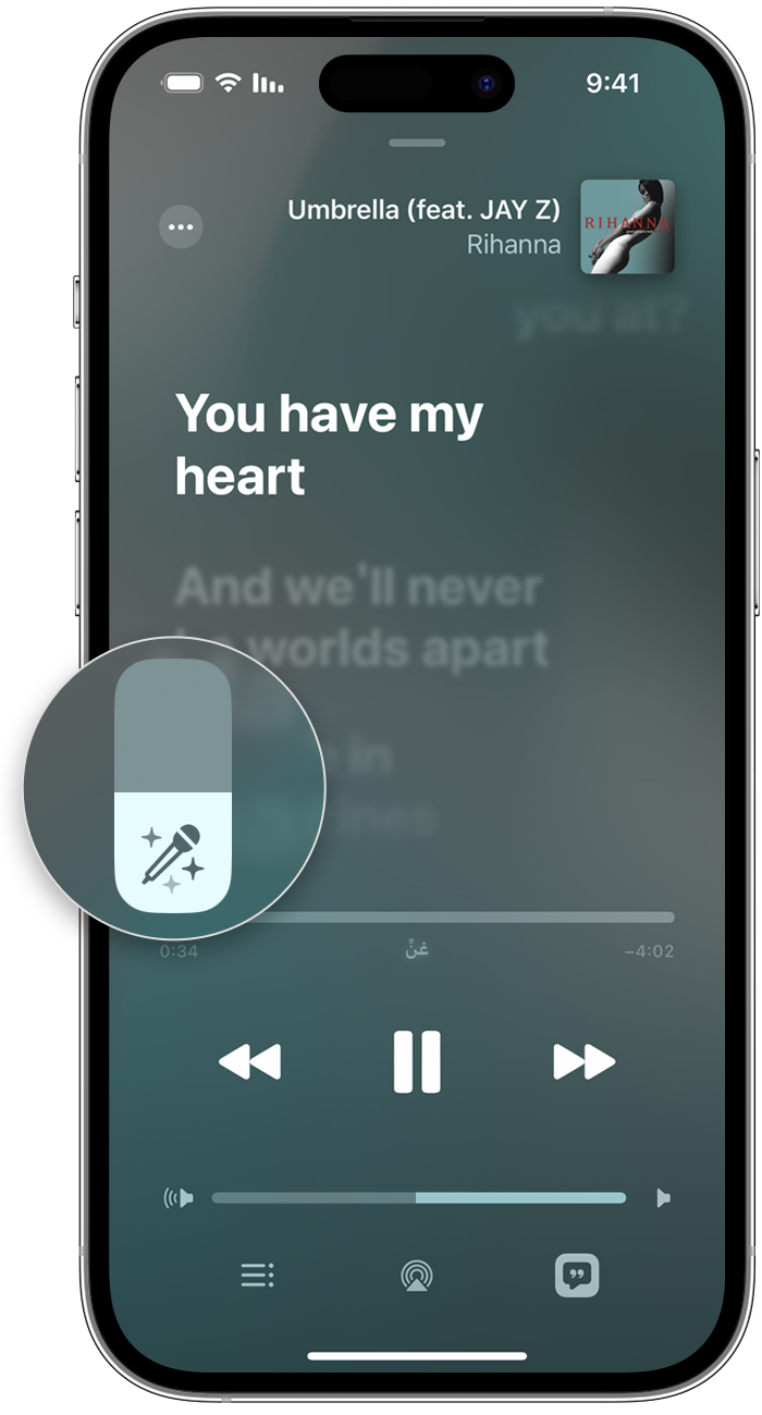 ios-16-iphone-14-pro-music-now-playing-lyrics-vocal-volume-callout