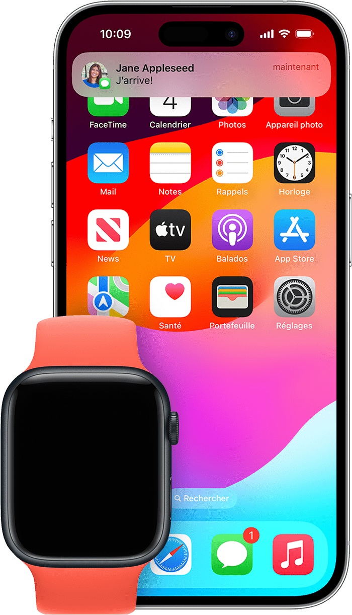 iPhone affichant des notifications transmises à l’iPhone plutôt qu’à l’Apple Watch