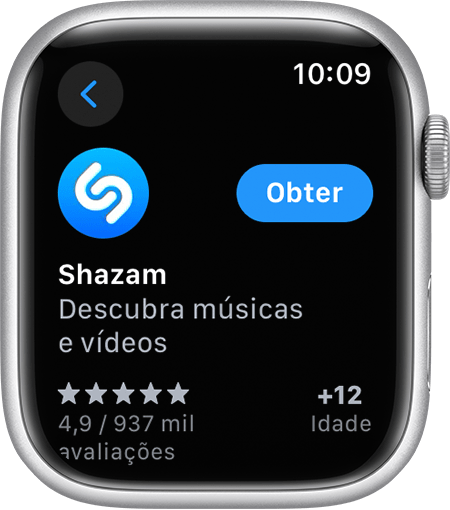 Tela do Apple Watch mostrando como baixar um app