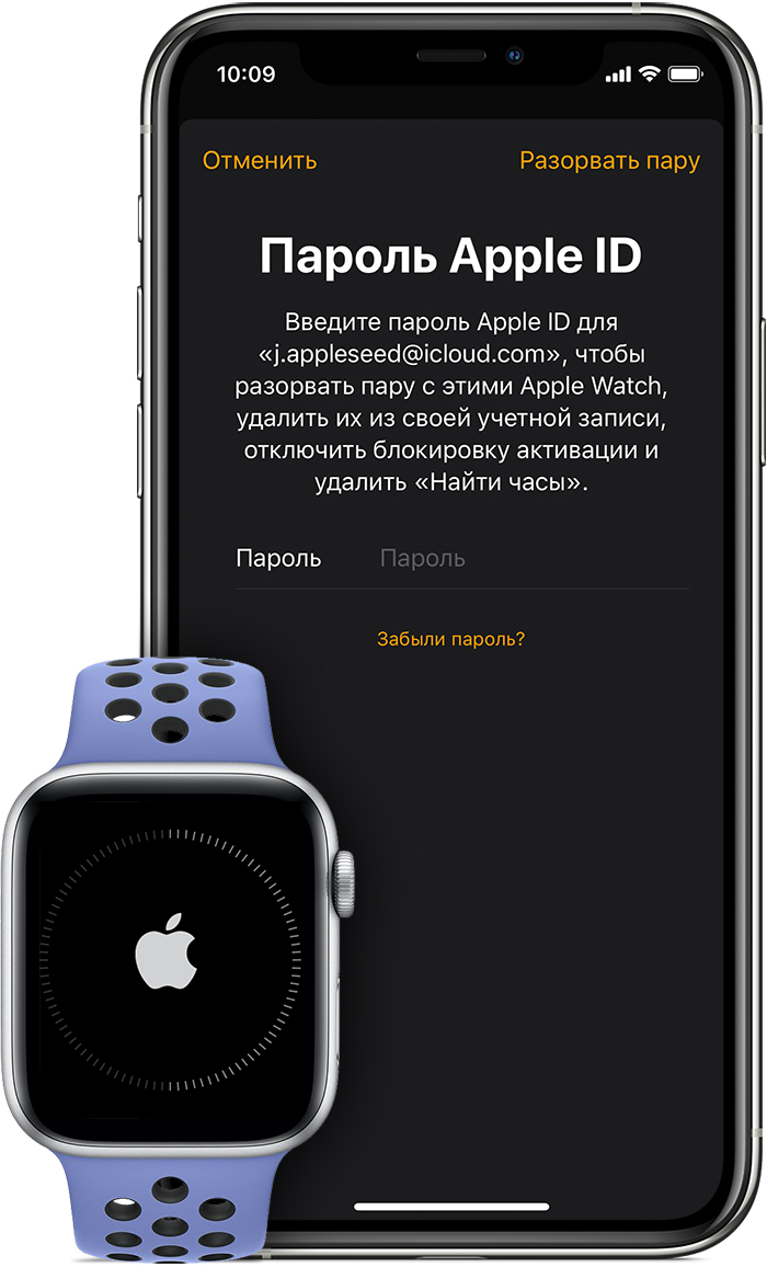 Запрос на ввод пароля идентификатора Apple ID для отключения блокировки активации