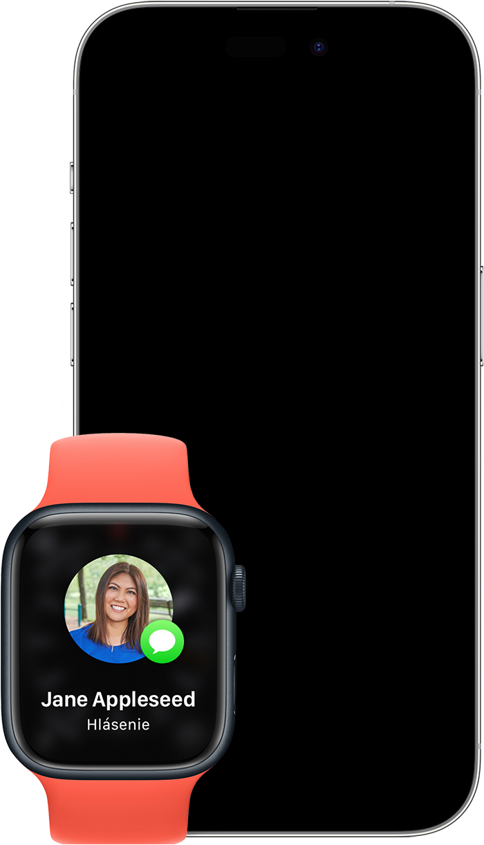 Hodinky Apple Watch, na ktorých vidno, že hlásenia sa zobrazujú na hodinkách Apple Watch namiesto iPhonu