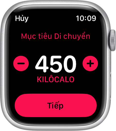 Đặt mục tiêu Di chuyển là 450 calo trên Apple Watch.