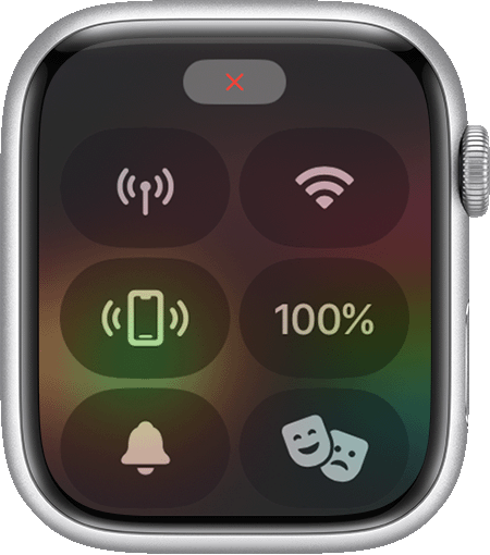 Estado desligado no ecrã do Apple Watch.