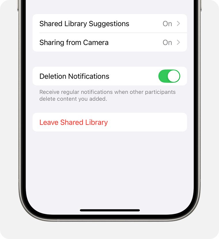 Leave Shared Library is located at the bottom of your screen.