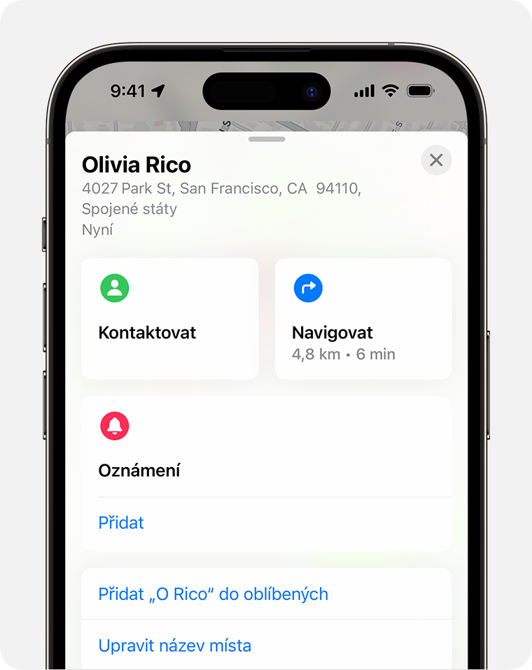 Zjištění polohy přítele v aplikaci Najít na iPhonu