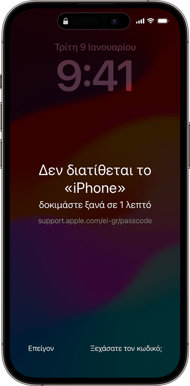 Το μήνυμα «Δεν διατίθεται το iPhone» εμφανίζεται σε ένα iPhone αφού εισαγάγετε εσφαλμένα τον κωδικό σας.
