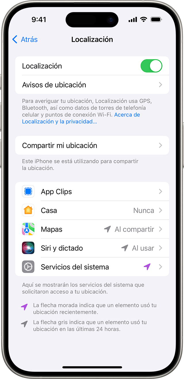 En Configuración > Privacidad y seguridad > Localización, puedes cambiar la forma en que las apps hacen uso de tu ubicación.