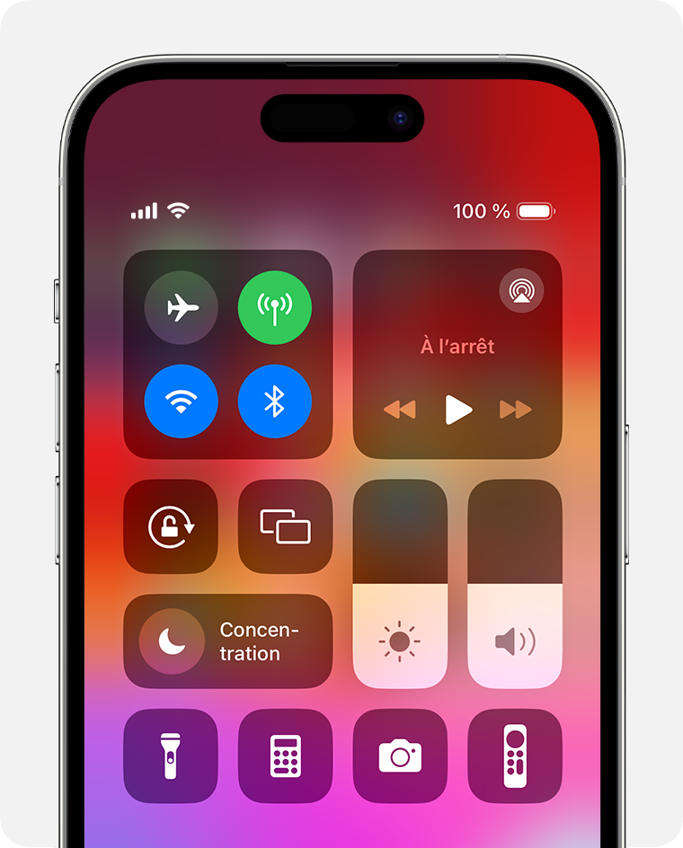 Le bouton Apple TV Remote apparaît vers le bas du centre de contrôle de l’iPhone
