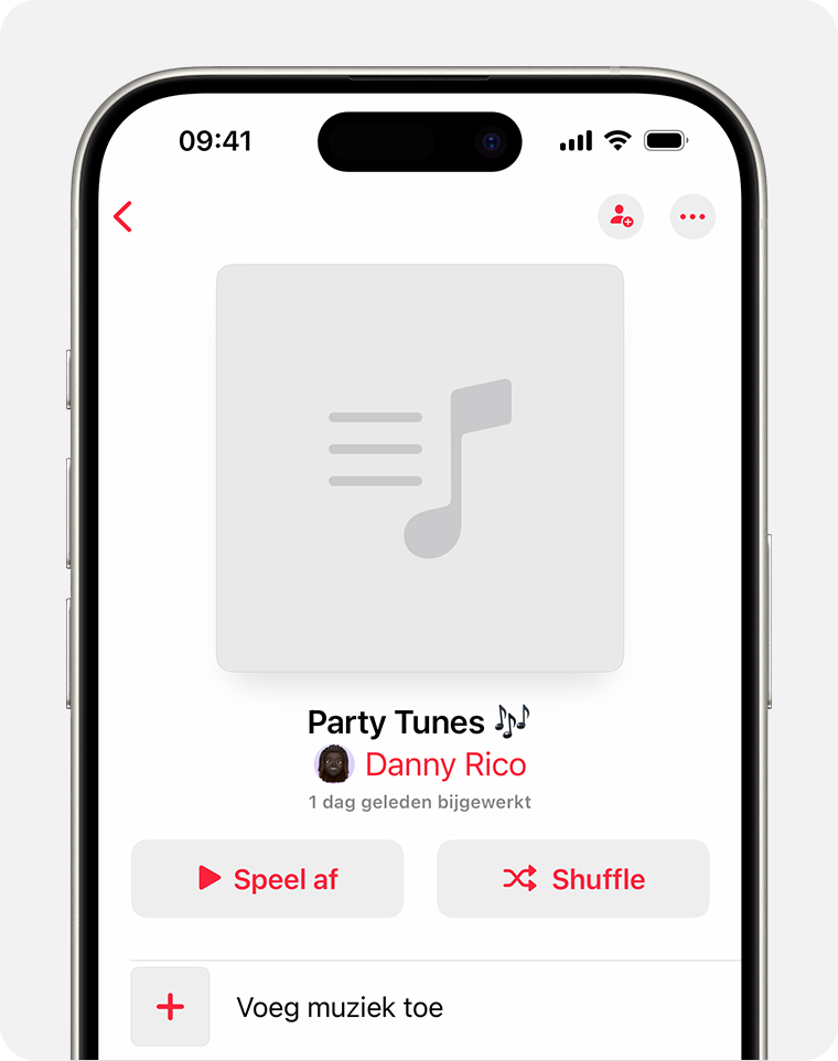 iPhone met een nieuwe afspeellijst