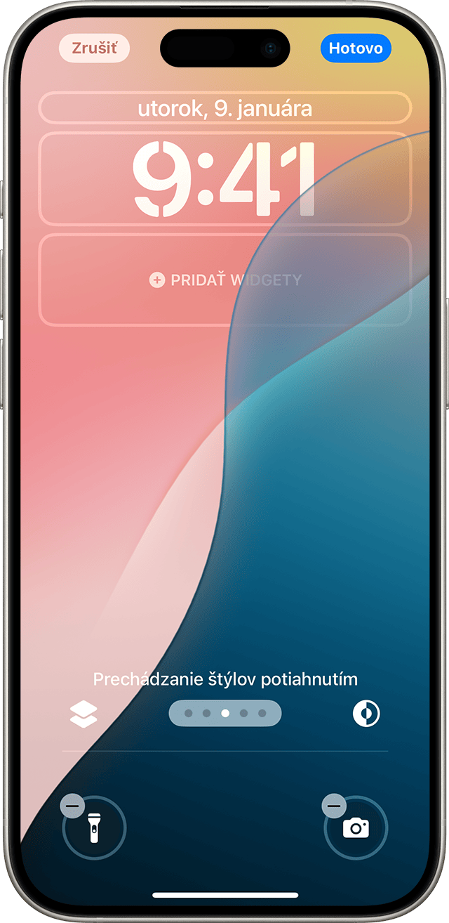 Systém iOS 18 umožňuje v rámci prispôsobenia pozadia zmeniť aj ovládacie prvky, ktoré sa zobrazujú na zamknutej obrazovke.