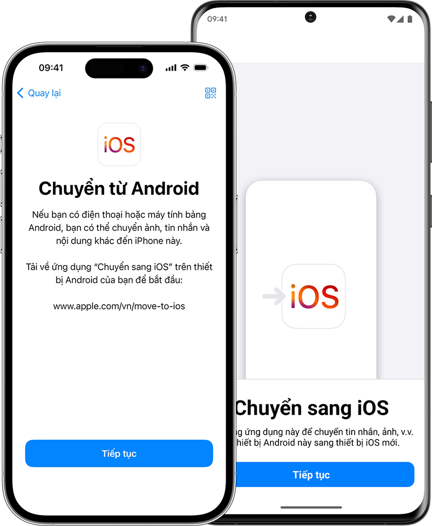 Ứng dụng "Chuyển sang iOS" giúp chuyển dữ liệu từ điện thoại Android sang một iPhone mới.