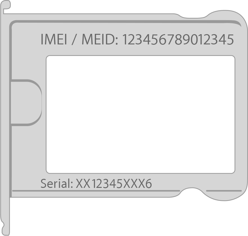 Số sê-ri và IMEI/MEID có trên khay SIM của các kiểu máy iPhone 3 hoặc iPhone 4