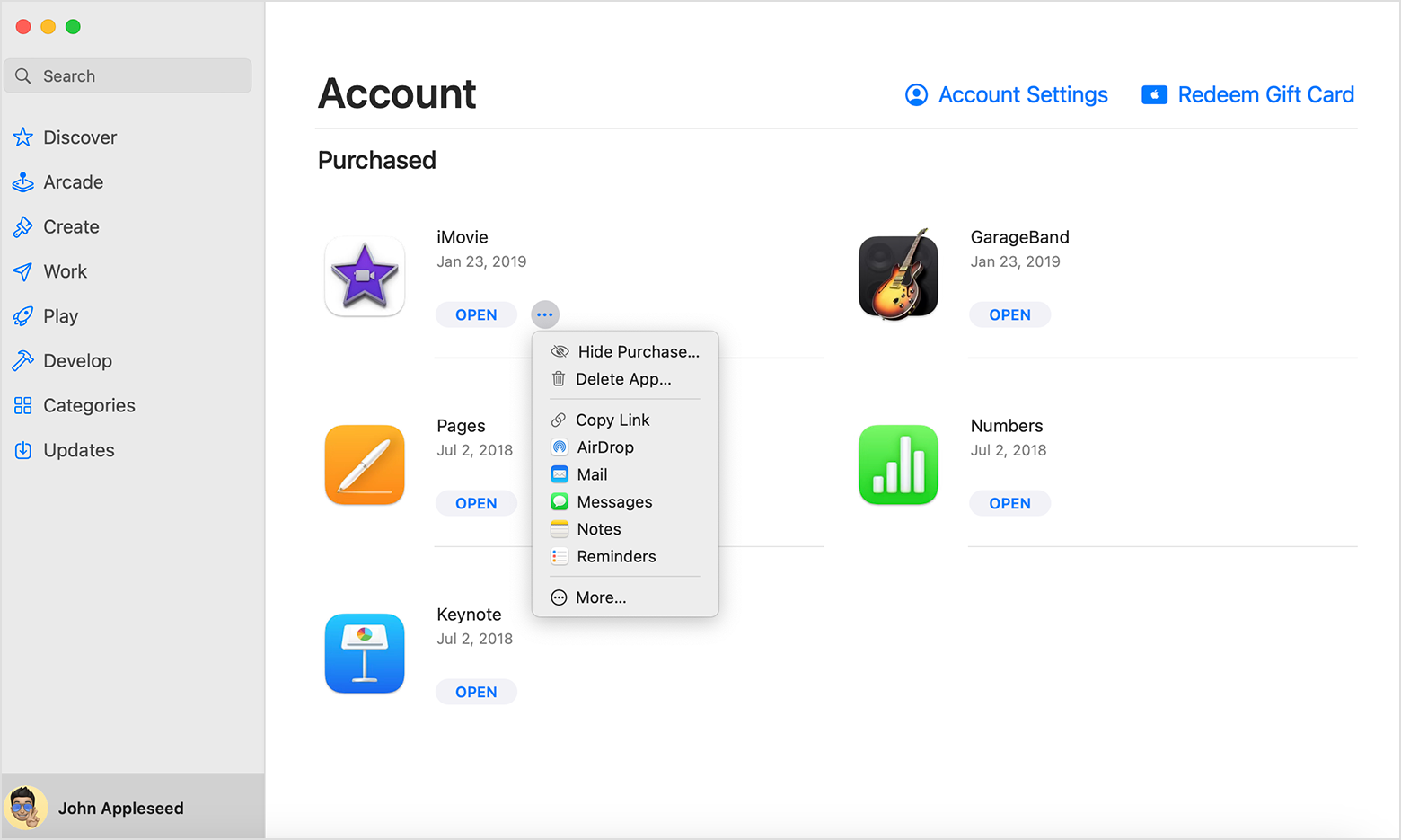 macos-ventura-app-store-purchased-hide-purchase