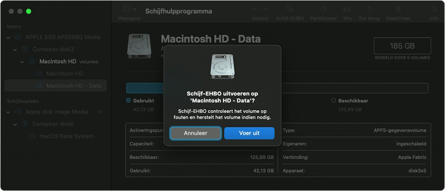 Schijfhulpprogramma: Schijf-EHBO uitvoeren?