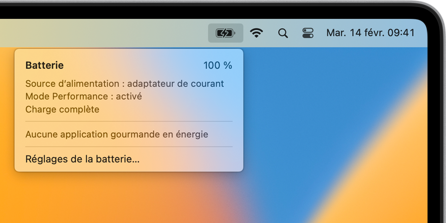 barre-de-menu-macos-ventura-source-d-alimentation-batterie-adaptateur-de-courant-haute-puissance-activé