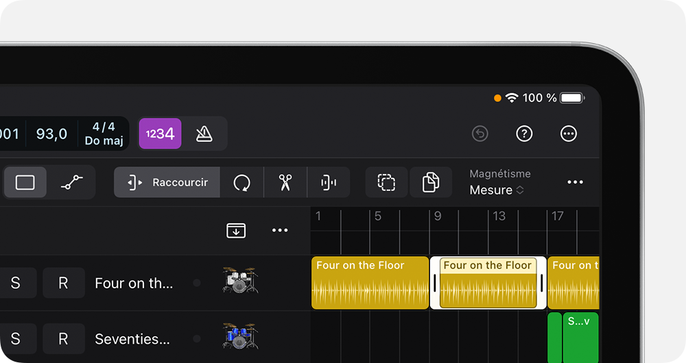 Tracks area showing Trim tool enabled.