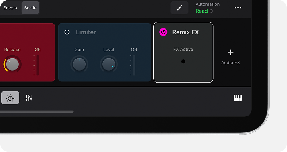 Plug-in area with Remix FX tile.