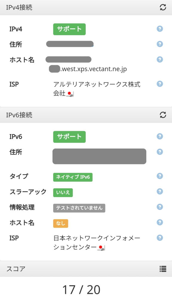 IPv6の情報処理やホスト名が無しになっているんですけど、これは何ですか？ ここに何か入っていたら、良いこととかありますか？ 設定の仕方とか教えていただきたいです