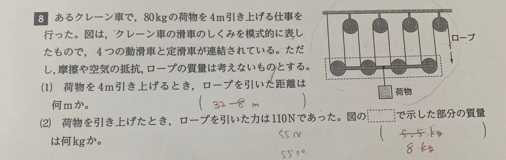 この問題の⑵についてなんですけど、なんで8kgになるんですか？！解説お願いしたいです！