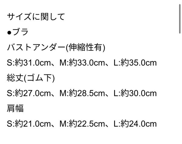 早急です( ; ; ) 明日の朝下着を買いに行くのですが サイズの例が分かりません、 S.M.Lそれぞれ何カップ表記なんでしょうか、( ; ; )