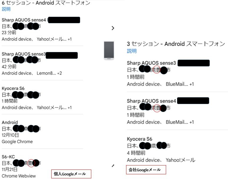 携帯やPCの乗っ取りを防ぐ方法を教えてください。 最近、未読保存したYahooメールが、次に開くまでに既読になってることが 3回ほど続きました。 メールのIDとパスワードでログイン出来る状態でしたので 全端末からログアウトし、シークレットID・パスワード・ワンタイムPWに 変更し対策はしました。SMSは別IDで使用しています。 それでも不安でしたので、昨日メールの下書きに「警告文」として 今は問題にしないが、今後見つけた場合は法的処置で訴えますと文書残しました。 既読になったような気がします。 昨日まで、家のPCで今まで右クリック数回繰り返し、長押ししないと出来ない 状態でしたが、今日から簡単に右クリック機能が使えるようになりました。 誤動作で勝手に立ち上がり、消しても立ち上がり、アンインストールできない アプリが今日アンインストールできました。 また携帯も昨日まで電源は入っているが使えない死んだ携帯を起動し 初期化することが出来ました。 Googleアクティビティを調べた結果、死んだ携帯の場所がその日に 行ったことのない場所になってました。 また逆に会社Googleメールも携帯で見られるようになっているので調べた結果、 生きている2台の携帯が行ったことのない場所でした。（添付参照ください） 私の携帯や自宅PCは誰かに乗っ取られている可能性ありますか？ 誰が何のデータを盗んだか分かる方法があえば教えてください。 また今後乗っ取りを防ぐ方法を教えてください。宜しくお願い致します。