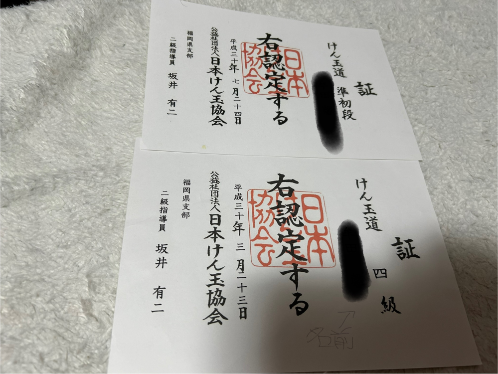 小学1.2年生に取ったけん玉検定の賞状なのですが、凄いですか？？ちなみに4段と準初段です。