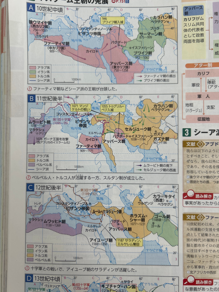 この写真で、なぜ11世紀後半になるとアラビア半島の支配がなくなったのですか？ 逆にそこが支配していたのですか？