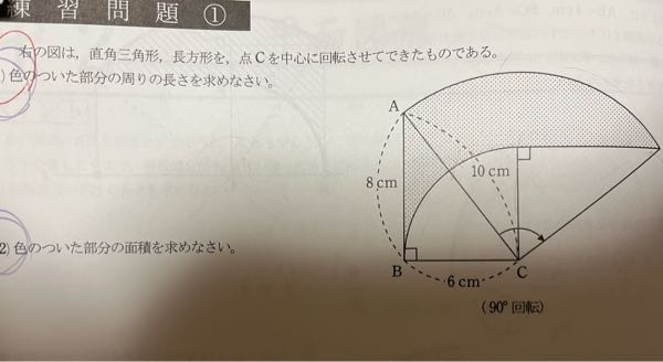 中学二年の数学の問題です。 面積の求め方を教えてください